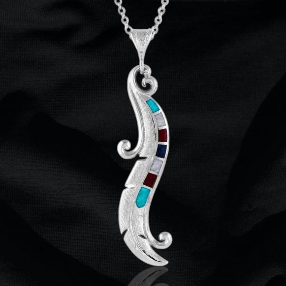 MONTANA SILVERSMITHS DREAMWEAVER FEATHER NECKLACE New!
